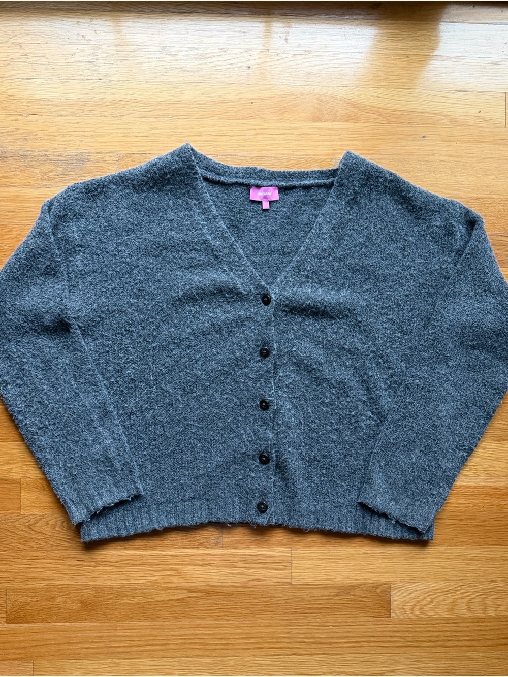 Edikted Gray Knit Cardigan Sweater - Size Medium